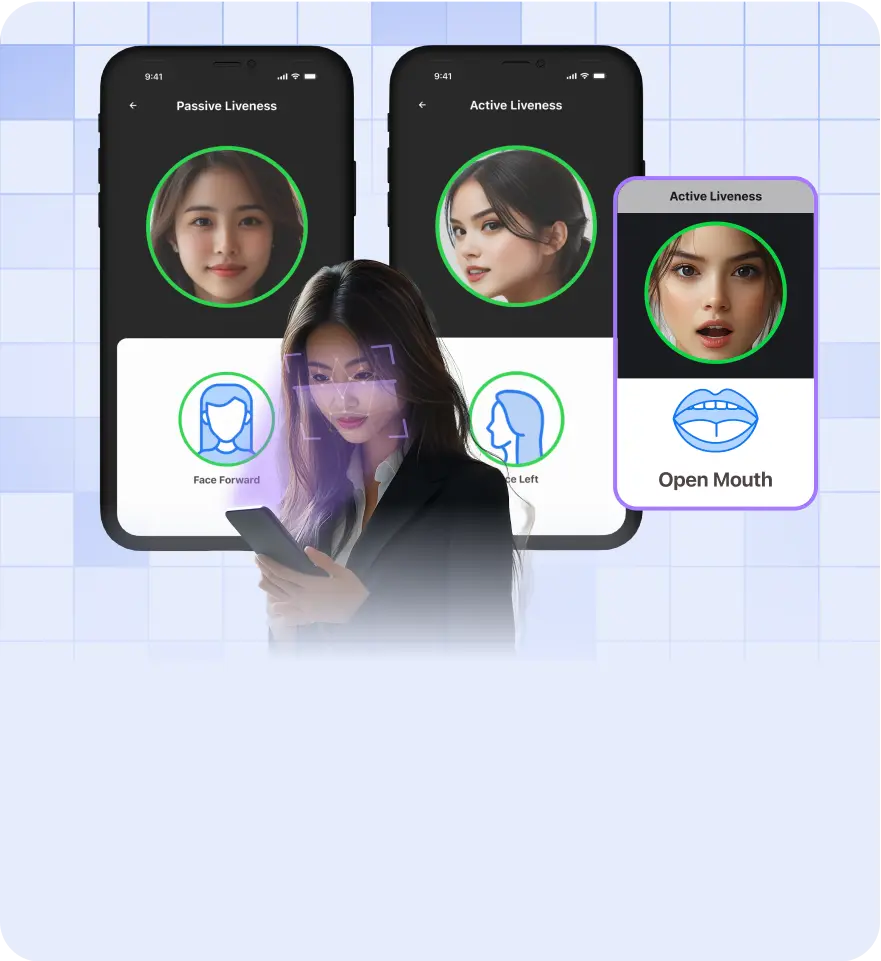 <span class="text-blue-500">Active And Passive</span> <br />Liveness Detection